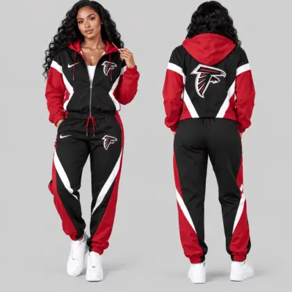Atlanta Falcons | NFL Contrast Panel Track Jacket Jogger Set