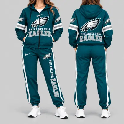 Philadelphia Eagles | NFL Stripe Sleeve Hoodie Jogger Set