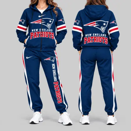 New England Patriots | NFL Stripe Sleeve Hoodie Jogger Set