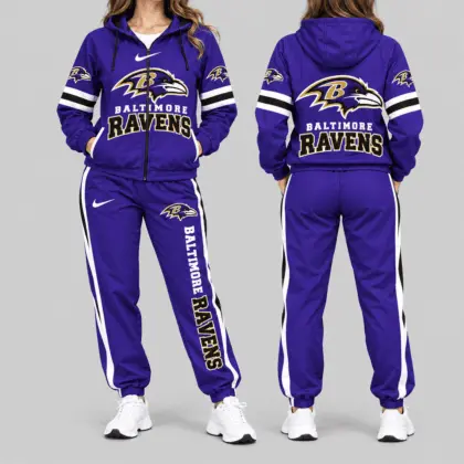 Baltimore Ravens | NFL Stripe Sleeve Hoodie Jogger Set