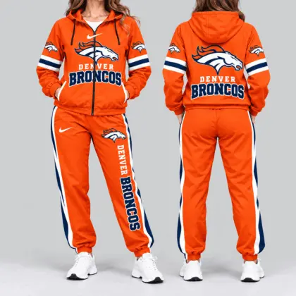 Denver Broncos | NFL Stripe Sleeve Hoodie Jogger Set