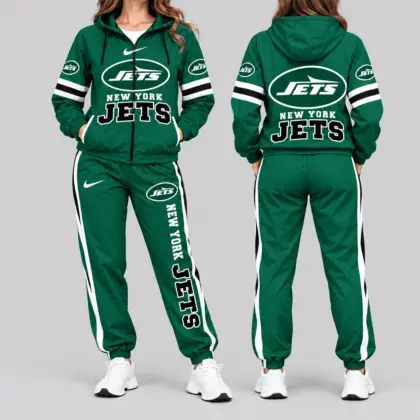 New York Jets | NFL Stripe Sleeve Hoodie Jogger Set