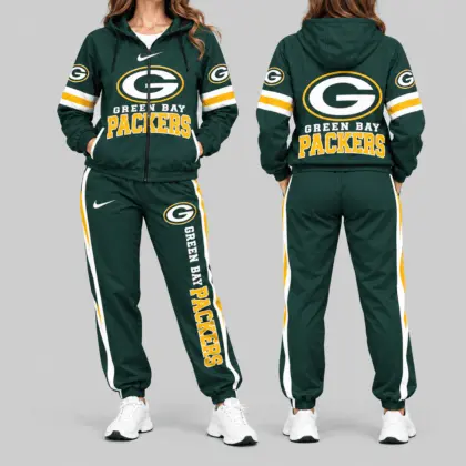 Green Bay Packers | NFL Stripe Sleeve Hoodie Jogger Set