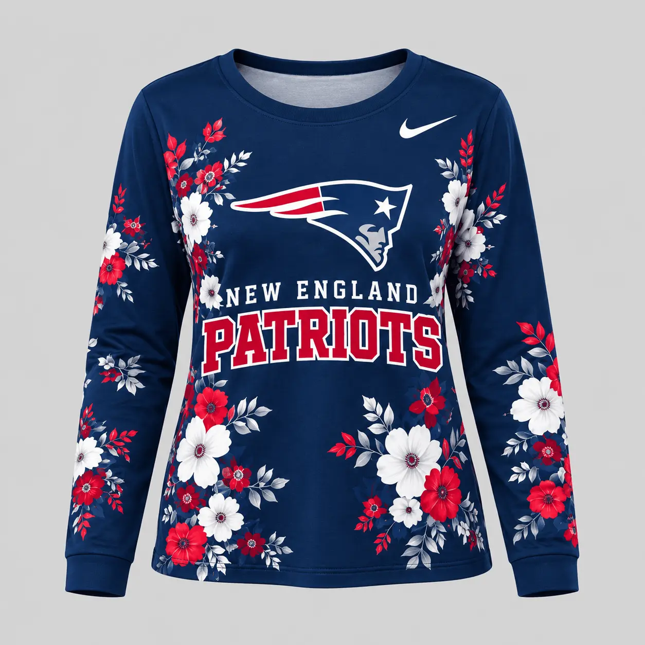 New England Patriots | NFL Floral Plaid Pajama Set - Image 2