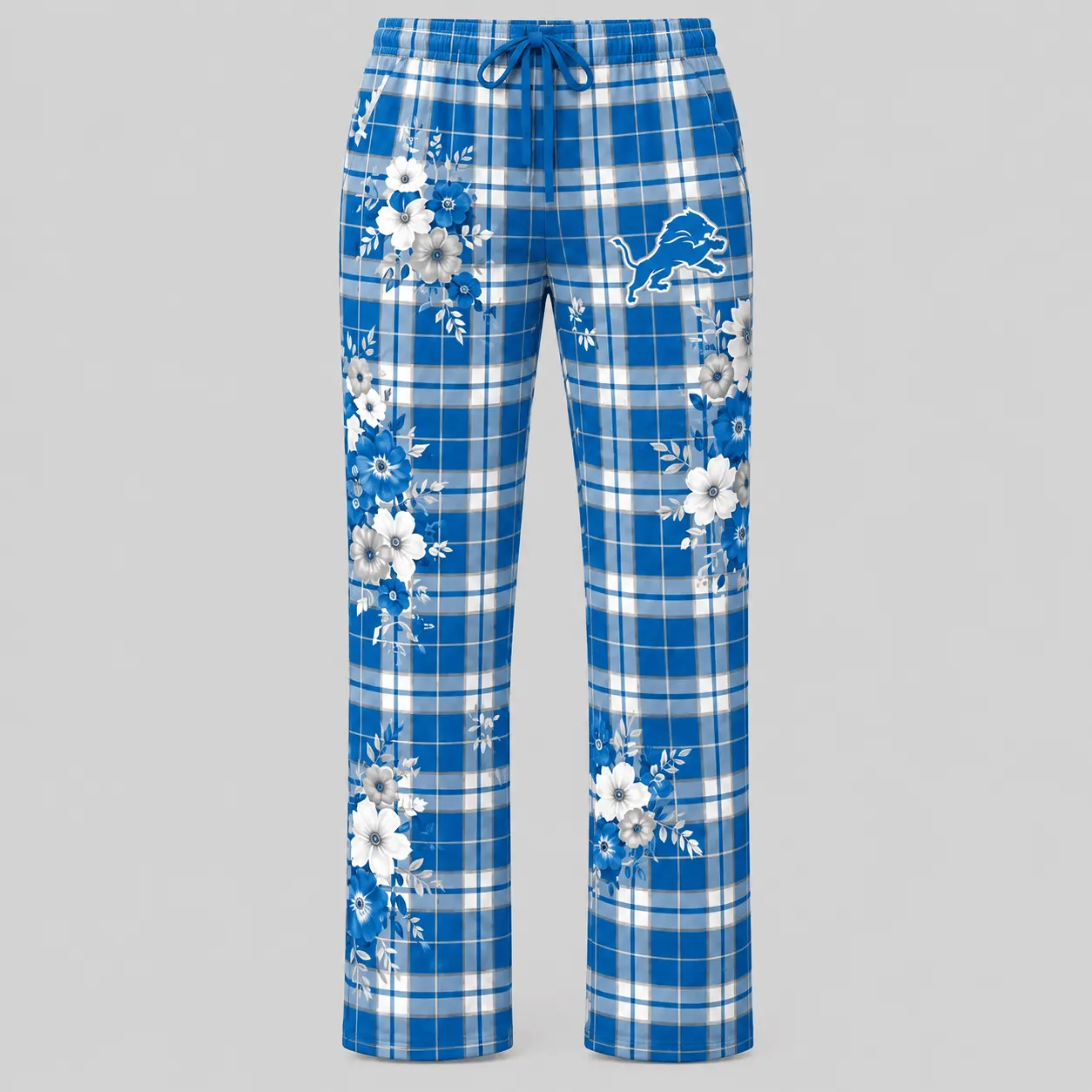 Detroit Lions | NFL Floral Plaid Pajama Set - Image 3