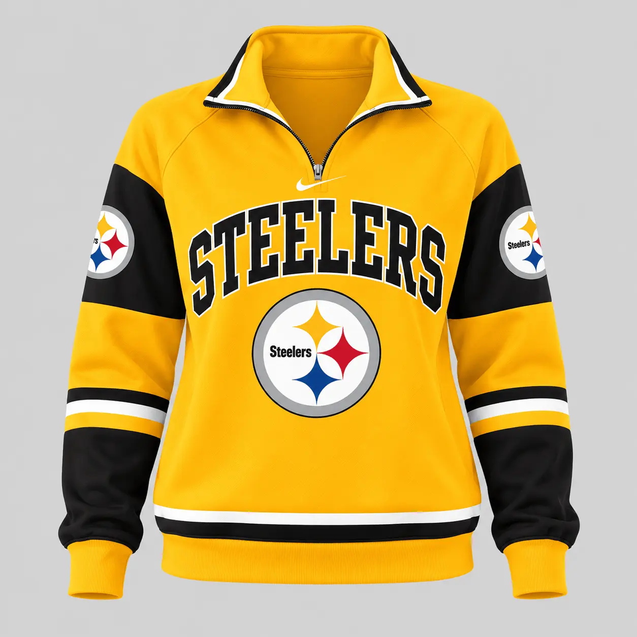 Pittsburgh Steelers | NFL Quarter Zip Wide Leg Pants Set - Image 2