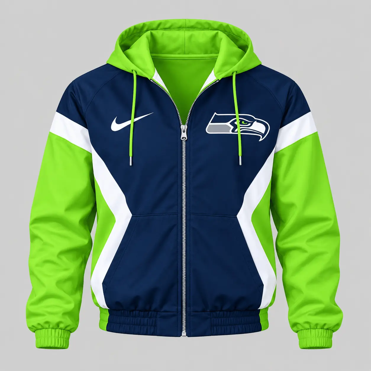 Seattle Seahawks | NFL Contrast Panel Track Jacket Jogger Set - Image 2