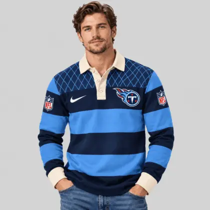 Tennessee Titans | NFL Striped Rugby Polo Sweatshirt