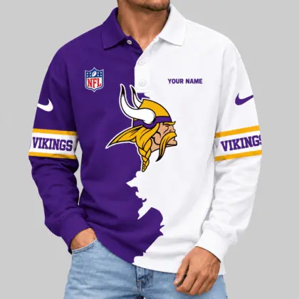 Minnesota Vikings | NFL Split Panel Long Sleeve Polo