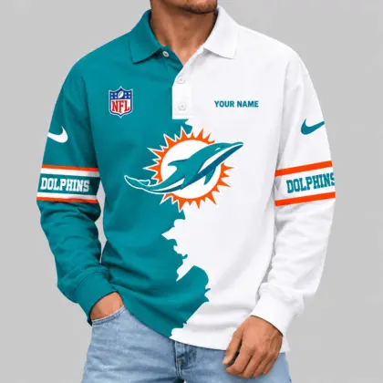 Miami Dolphins | NFL Split Panel Long Sleeve Polo