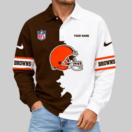 Cleveland Browns | NFL Split Panel Long Sleeve Polo