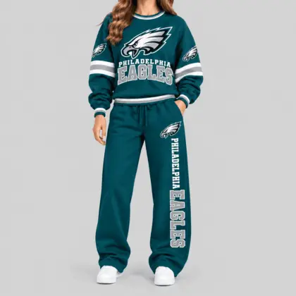 Philadelphia Eagles | NFL Classic Crewneck Sweatshirt Jogger Set
