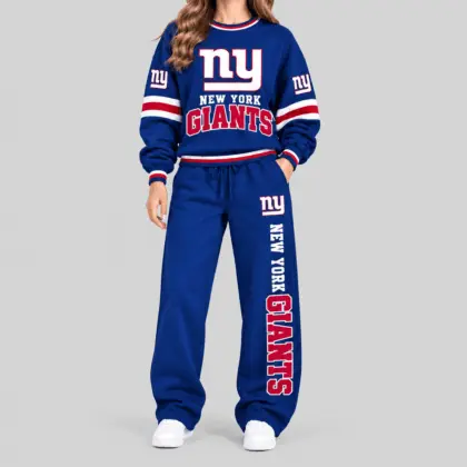 New York Giants | NFL Classic Crewneck Sweatshirt Jogger Set