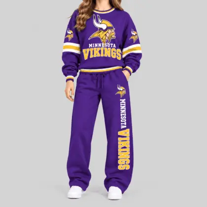 Minnesota Vikings | NFL Classic Crewneck Sweatshirt Jogger Set