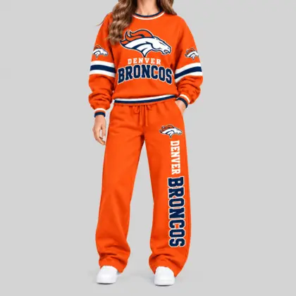 Denver Broncos | NFL Classic Crewneck Sweatshirt Jogger Set