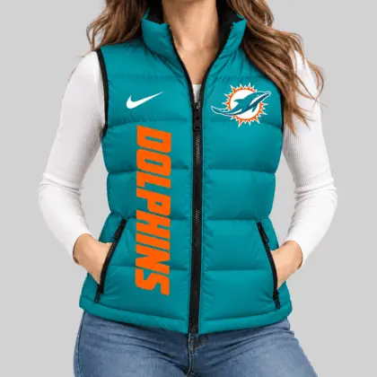 Miami Dolphins | NFL Bold Wordmark Puffer Vest