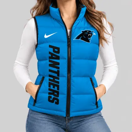 Carolina Panthers | NFL Bold Wordmark Puffer Vest