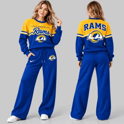 Los Angeles Rams | NFL Script Crewneck Sweatshirt Wide Leg Set