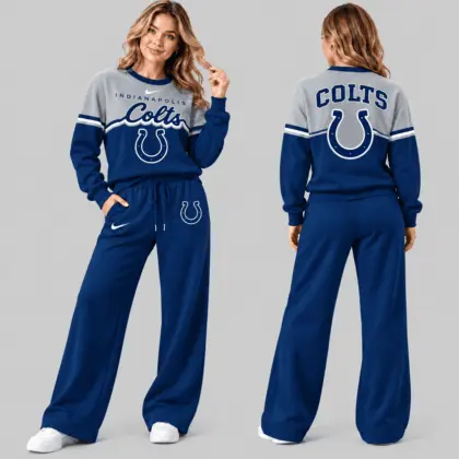 Indianapolis Colts | NFL Script Crewneck Sweatshirt Wide Leg Set