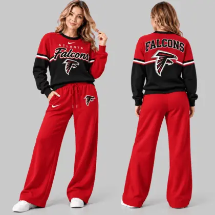 Atlanta Falcons | NFL Script Crewneck Sweatshirt Wide Leg Set