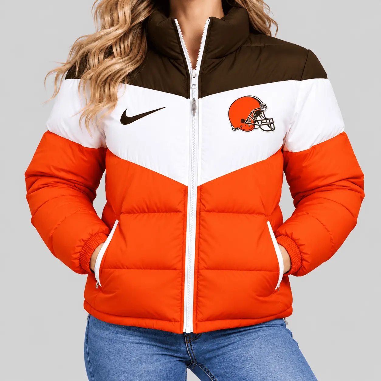 Cleveland Browns | NFL Chevron Puffer Jacket