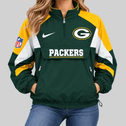 Green Bay Packers | NFL Half Zip Pullover Anorak Jacket