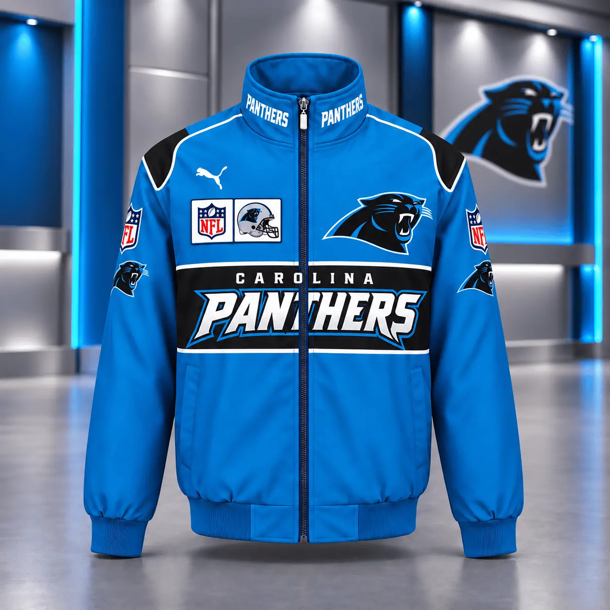 Carolina Panthers | Premium NFL Game Day Team Spirit Full-Zip Casual Jacket TD