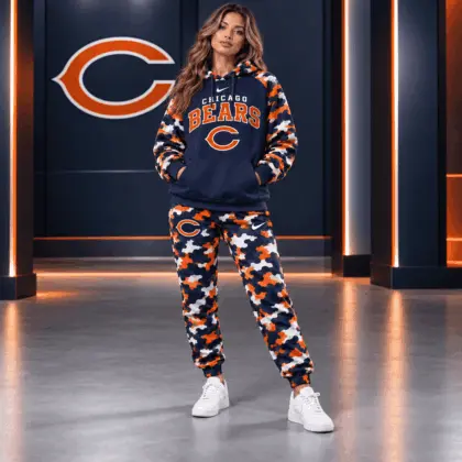 Chicago Bears | Premium NFL Game Day Team Spirit Camo Tracksuit Set TD