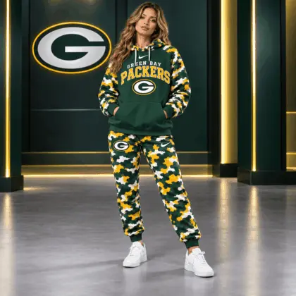 Green Bay Packers | Premium NFL Game Day Team Spirit Camo Tracksuit Set TD