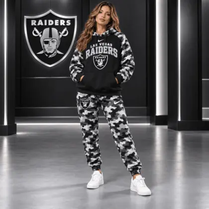 Las Vegas Raiders | Premium NFL Game Day Team Spirit Camo Tracksuit Set TD