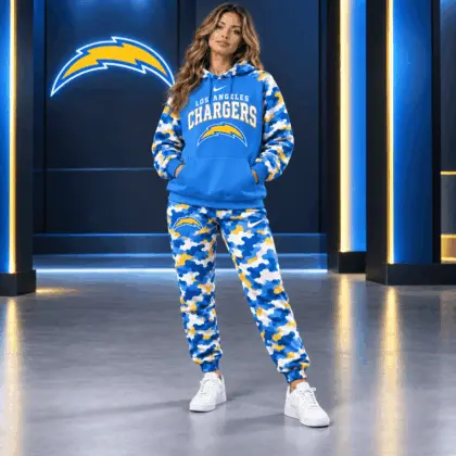 Los Angeles Chargers | Premium NFL Game Day Team Spirit Camo Tracksuit Set TD