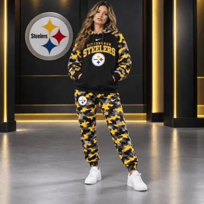 Pittsburgh Steelers | Premium NFL Game Day Team Spirit Camo Tracksuit Set TD