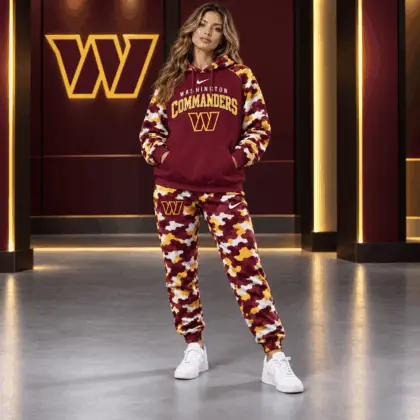 Washington Commanders | Premium NFL Game Day Team Spirit Camo Tracksuit Set TD
