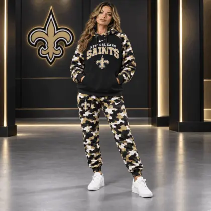 New Orleans Saints | Premium NFL Game Day Team Spirit Camo Tracksuit Set TD