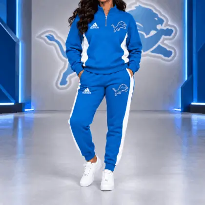 Detroit Lions | Premium NFL Athletic Team Spirit Quarter-Zip + Pants TD