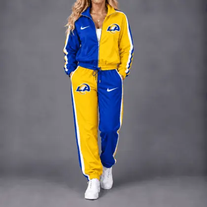 Los Angeles Rams | Premium NFL Team Pride Waterproof Windbreaker Zip-Up Tracksuit Set NY