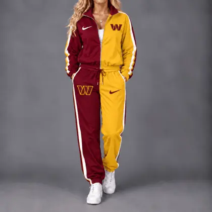 Washington Commanders | Premium NFL Team Pride Waterproof Windbreaker Zip-Up Tracksuit Set NY