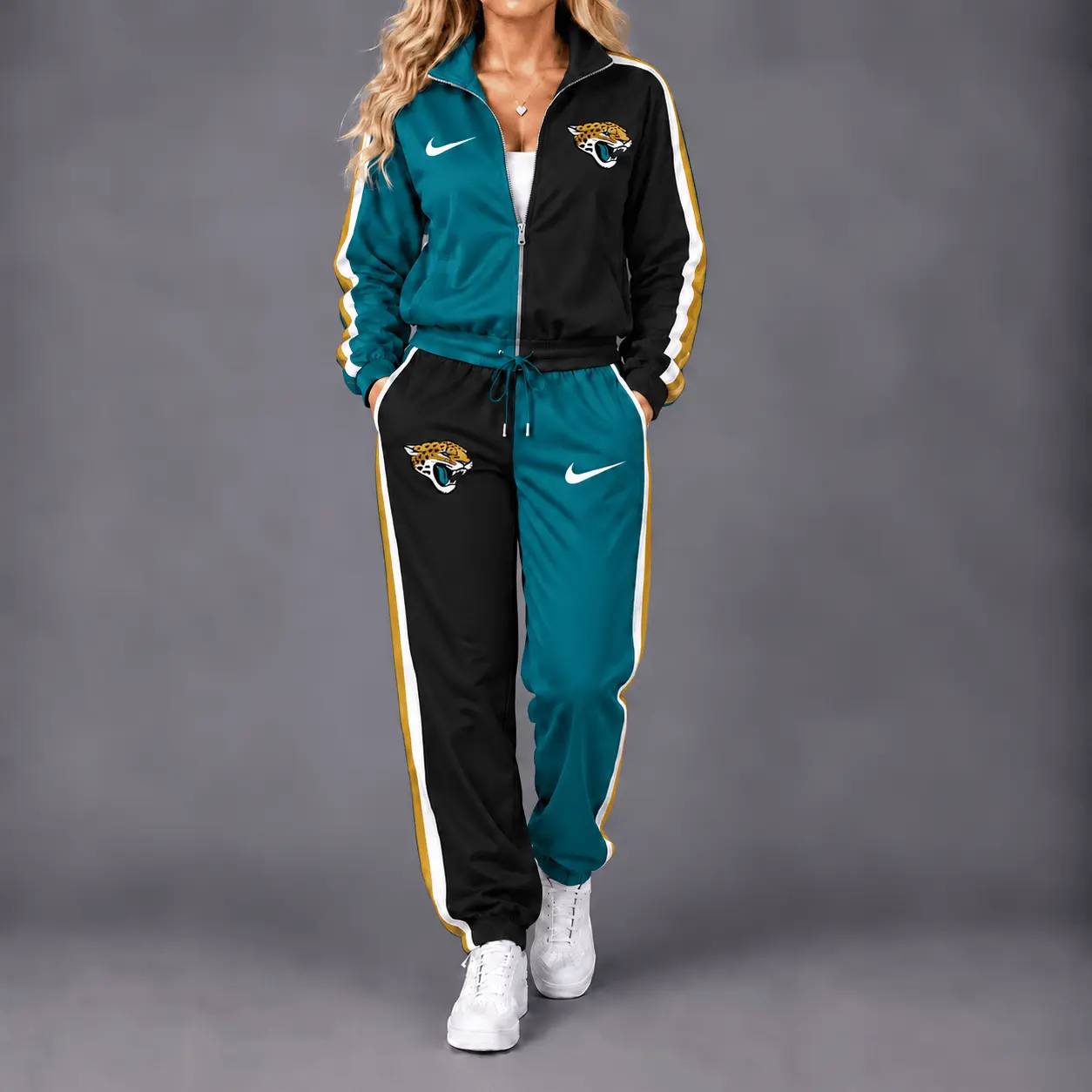 Jacksonville Jaguars | Premium NFL Team Pride Waterproof Windbreaker Zip-Up Tracksuit Set NY
