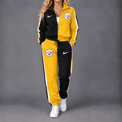 Pittsburgh Steelers | Premium NFL Team Pride Waterproof Windbreaker Zip-Up Tracksuit Set NY
