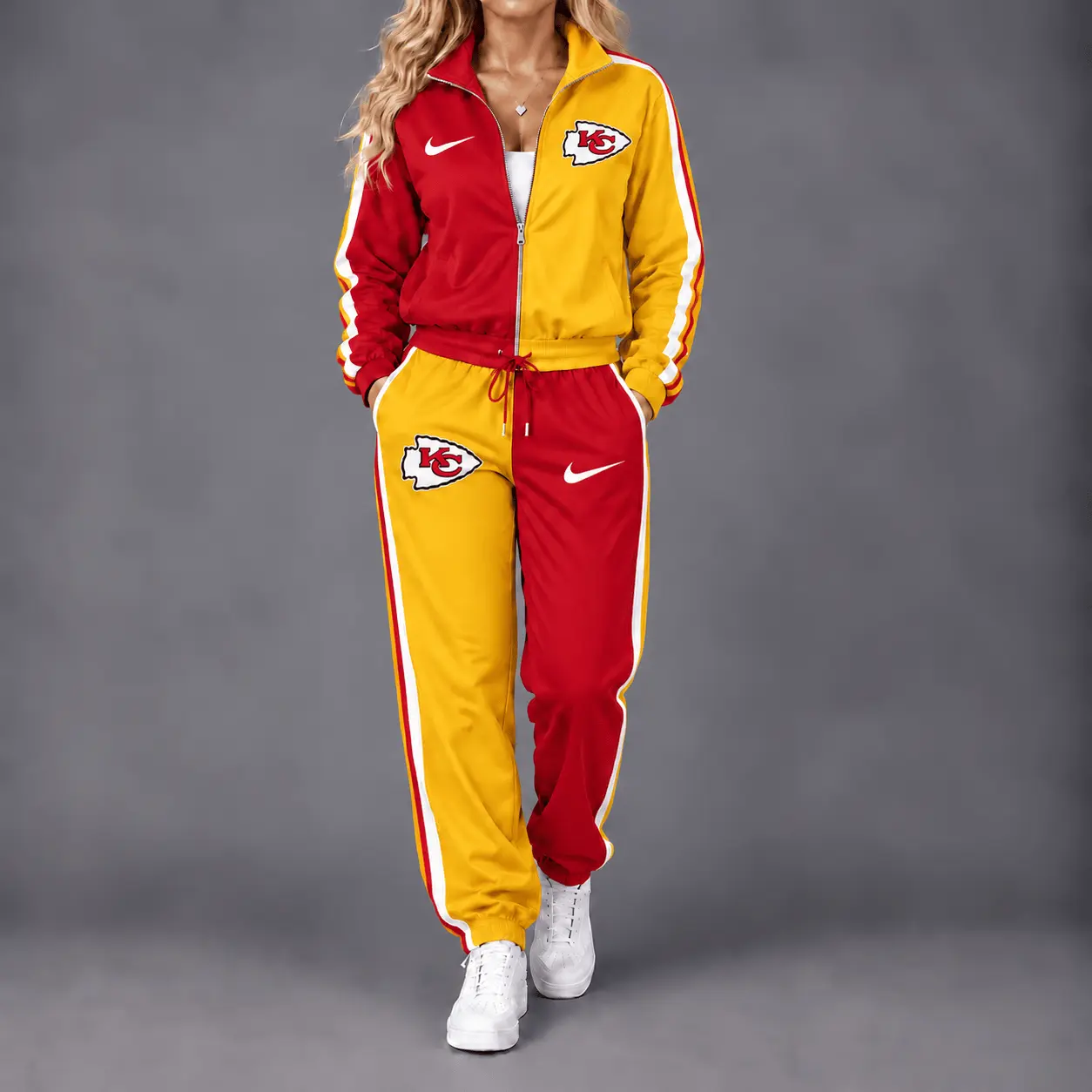 Kansas City Chiefs | Premium NFL Team Pride Waterproof Windbreaker Zip-Up Tracksuit Set NY