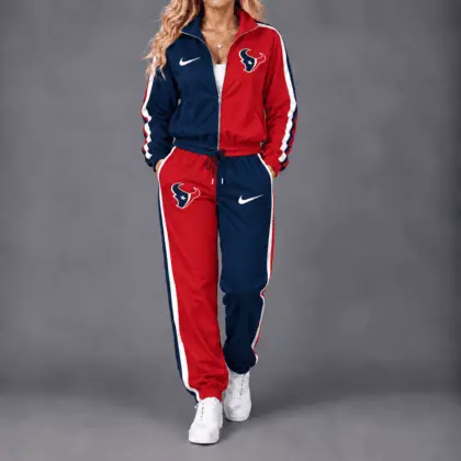 Houston Texans | Premium NFL Team Pride Waterproof Windbreaker Zip-Up Tracksuit Set NY