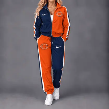 Chicago Bears | Premium NFL Team Pride Waterproof Windbreaker Zip-Up Tracksuit Set NY