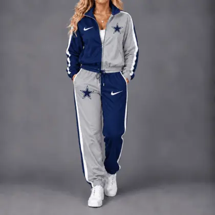Dallas Cowboys | Premium NFL Team Pride Waterproof Windbreaker Zip-Up Tracksuit Set NY