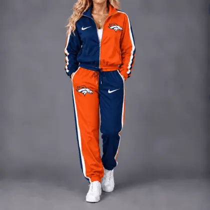 Denver Broncos | Premium NFL Team Pride Waterproof Windbreaker Zip-Up Tracksuit Set NY