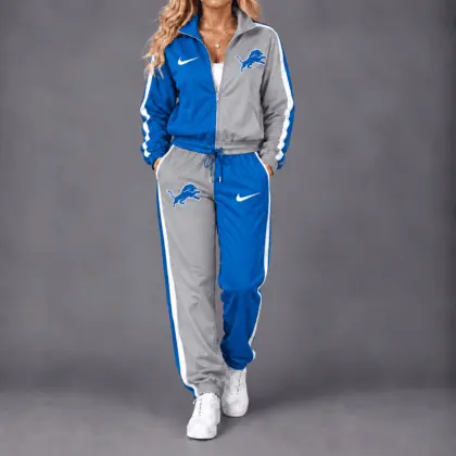 Detroit Lions | Premium NFL Team Pride Waterproof Windbreaker Zip-Up Tracksuit Set NY