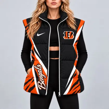 Cincinnati Bengals | Premium NFL Team Pride Oversize Women Puffer Vest NY