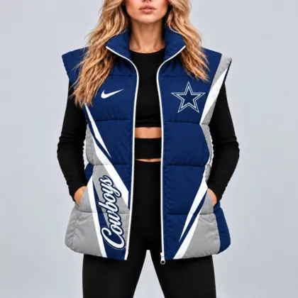 Dallas Cowboys | Premium NFL Team Pride Oversize Women Puffer Vest NY