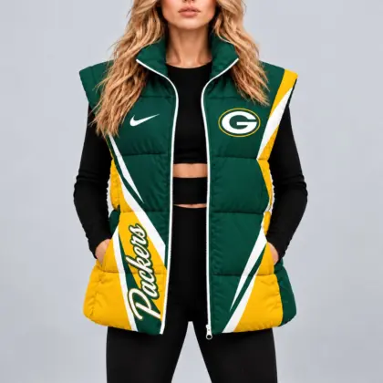 Green Bay Packers | Premium NFL Team Pride Oversize Women Puffer Vest NY