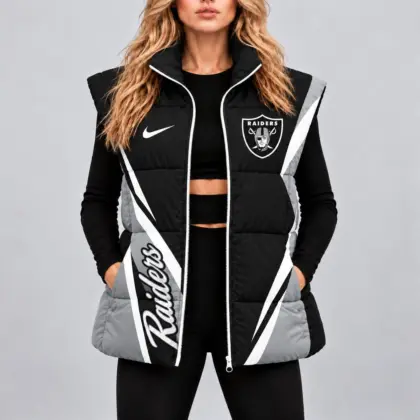 Las Vegas Raiders | Premium NFL Team Pride Oversize Women Puffer Vest NY