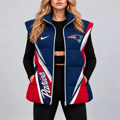 New England Patriots | Premium NFL Team Pride Oversize Women Puffer Vest NY
